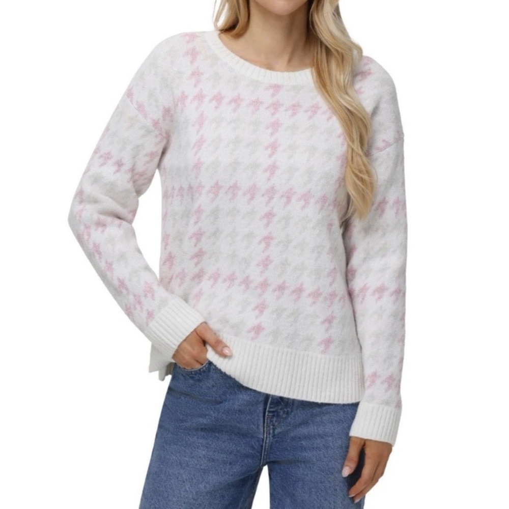 525 America Women's Super Soft Crewneck Pullover Lurex Fairisle Sweater XL